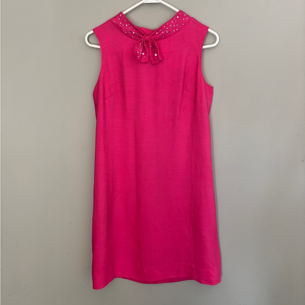 Vintage Carol Craig bright pink shift dress - 12